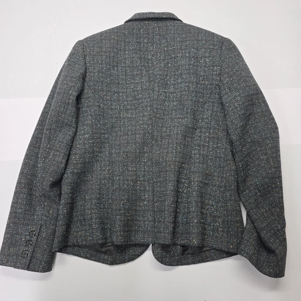 Pendleton Country Clothes Petite Blazer Jacket 8 Gray Wool Silk Tweed‎  USA